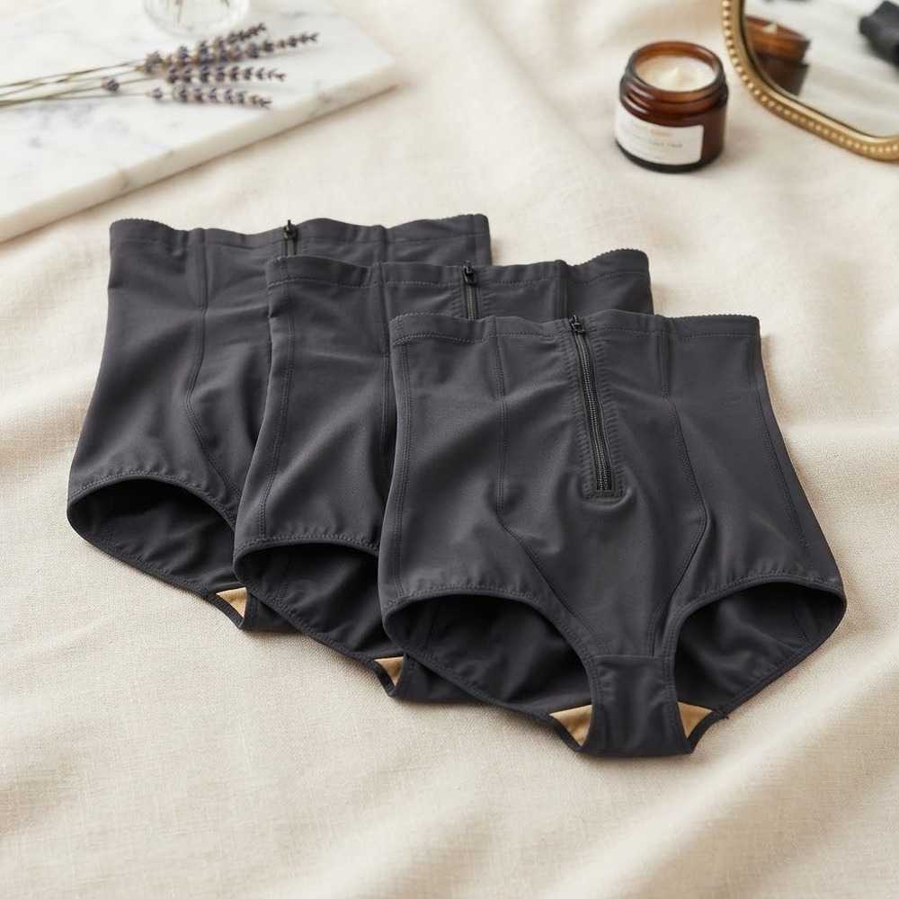 TikTok NWOT 3PK High Waist Tummy Control Shapewear Briefs Front Hook & Zipper 0X